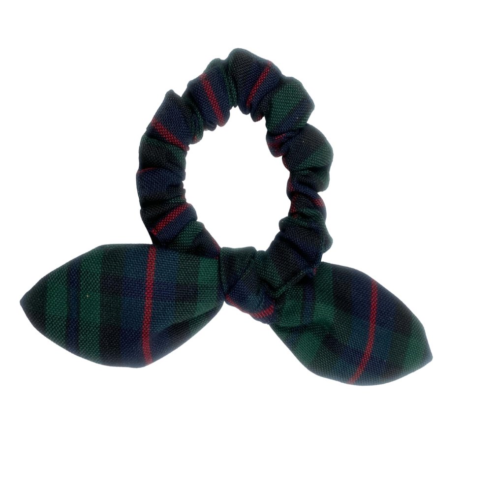 Back to School/Uniform Plaid Scrunchie bunny ear Bowknot/School Uniform Plaid/Ponytail Bow Scrunchie/Plaid Accessories (Plaid 98)