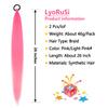 2 Pack Braid Ponytail Extension with Elastic Tie Straight Sleek Wrap Around Braid Wig Ponytail Pink Gradient 26 Inch (Pink/Light Pink) view 2