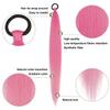 2 Pack Braid Ponytail Extension with Elastic Tie Straight Sleek Wrap Around Braid Wig Ponytail Pink Gradient 26 Inch (Pink/Light Pink) view 3