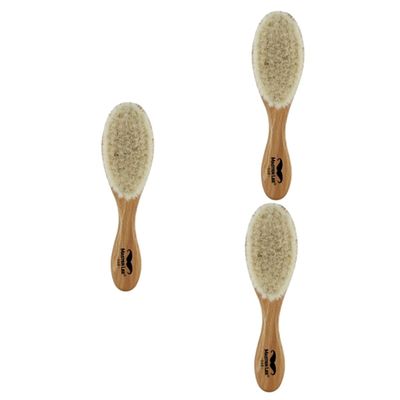 FOMIYES 3pcs Dense Wool Brush Curved Natural Handle for Beard Care and Hair Cleanup Barbershops and Homes for Removing Fine Residue and Cut Hair