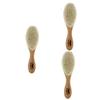FOMIYES 3pcs Dense Wool Brush Curved Natural Handle for Beard Care and Hair Cleanup Barbershops and Homes for Removing Fine Residue and Cut Hair view 1