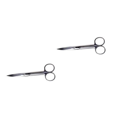FOMIYES 2pcs Stainless Steel Eyebrow Scissors Precision Curved Makeup Tool for Trimming Tape and Brows for Travel and Everyday Use Pvc Packaging