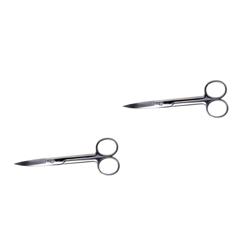 FOMIYES 2pcs Stainless Steel Eyebrow Scissors Precision Curved Makeup Tool for Trimming Tape and Brows for Travel and Everyday Use Pvc Packaging
