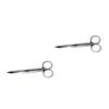 FOMIYES 2pcs Stainless Steel Eyebrow Scissors Precision Curved Makeup Tool for Trimming Tape and Brows for Travel and Everyday Use Pvc Packaging view 1