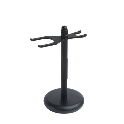 Beavorty Beard Shaving Tools Rack Zinc Alloy Razor Holder Dual Bracket Design for Razor and Brush Storage Elegant Black Shaving Stand Tidy Bathroom Setup