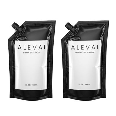 Alevai Stem+ Shampoo & Conditioner 32oz Set | Oily & Dry Scalp Treatment | Repairs, Strengthen, & Nourishes | Safe For Color & Chemically Treated Hair | Sulfate-Free | Paraben & Phthalate Free | Vegan