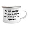 Barber Gifts For Coworkers, I'm Not Ignoring You. I'm a Barber and Can't!, Inspirational Barber 12oz Camper Mug, From Colleagues, Barber shop, Barbers, Barbering, Haircut, Hair cut, Hairstyle view 2
