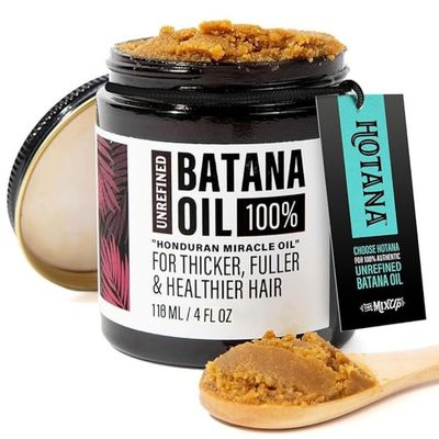Unrefined Batana Oil for Hair Growth - Authentic & Organic Dr Sebi Batana Hair Mask from Honduras - Natural Hair Growth Oil - 4 Ounce Jar