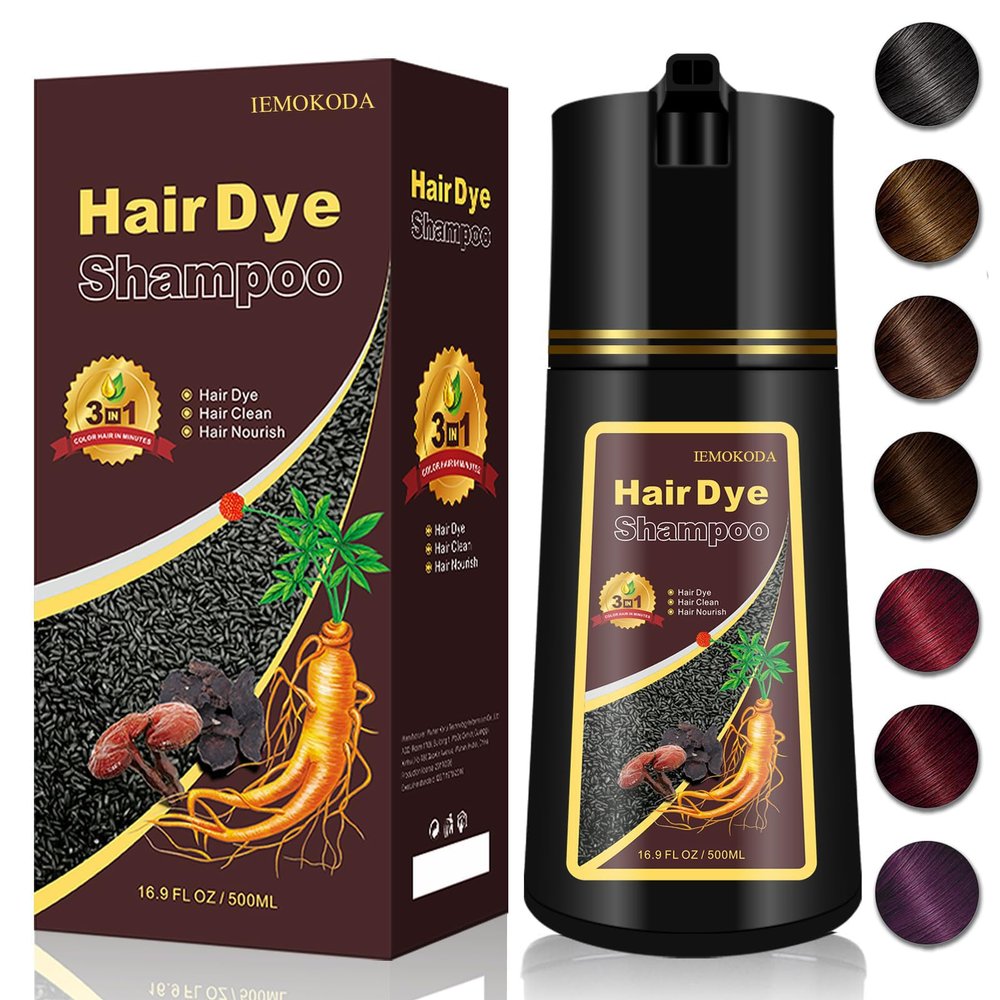 Light Brown Hair Dye Shampoo, 4 Weeks of Vibrant Color in Minutes, 3 in 1 Color Shampoo Hair Dye for Women Men, Natural Brown Coloring Shampoo for Painting Hair, Shampoo Para Canas, Herbal Formula