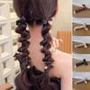 Bowknot Braided Telephone Wire Hair Bands,New Phone Cord Straight Spiral Hair Ties, Ponytail Braids Fixed Hair Rope Accessory (5pcs-b,L) view 2