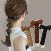Bowknot Braided Telephone Wire Hair Bands,New Phone Cord Straight Spiral Hair Ties, Ponytail Braids Fixed Hair Rope Accessory (5pcs-b,L) view 3