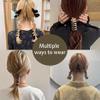 Bowknot Braided Telephone Wire Hair Bands,New Phone Cord Straight Spiral Hair Ties, Ponytail Braids Fixed Hair Rope Accessory (5pcs-b,L) view 4