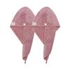 M-bestl 2 Pack Microfiber Hair Towel Wrap,Hair Drying Towel with Button Design,Head Towel to Dry Curly Hair Quickly (Bean Pink) view 2