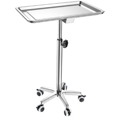 ChoJiah Extra Large Mayo Stand Rolling Salon Tray on Wheels Hairstylist Tray Heavy Duty Tattoo Tray, Ideal Use for for Hair Salon Dental Hairstylist Cart