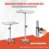ChoJiah Extra Large Mayo Stand Rolling Salon Tray on Wheels Hairstylist Tray Heavy Duty Tattoo Tray, Ideal Use for for Hair Salon Dental Hairstylist Cart view 4