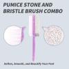 2Pack Foot Brush & Pumice Stone Combo for Exfoliating and Callus Removal - Smoother Skin, Pedicures, Elbow Scrubber, Ideal for Shower, Spa, and Massage view 2