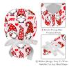 2 Pcs Working Caps with Buttons and Ribbon Tie, Christmas Gnome Pattern Bouffant Hats Scrub Caps Women Long Hair view 4