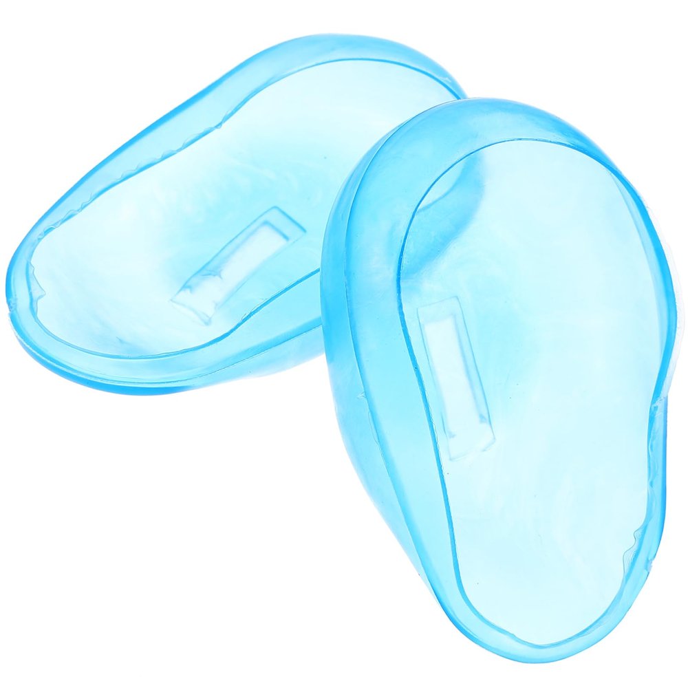 COHEALI Silicone Ear Protection Tools for Hair Dyeing Waterproof Reusable Ear Covers for Hair Coloring 3.15 X 1.77 X 0.98 Inches Blue Protectors for Beauty Salon Use