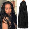 Passion Twist Hair Water Wave Crochet Braids Bohemian Spring Twist Hair No Loop Curly Braiding Locs Synthetic Hair Extension For Women(1B,18in Pack6) view 1
