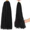 Passion Twist Hair Water Wave Crochet Braids Bohemian Spring Twist Hair No Loop Curly Braiding Locs Synthetic Hair Extension For Women(1B,18in Pack6) view 2