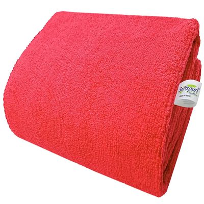 BlackBuck Microfiber Hair & Face Care Bath Towel 1 pc 60x120cm340 GSM Red Ultra Absorbent Super Soft & Comfortable Quick Drying for Men & Women Daily Use Pack of 1 Extra Large Size Unisex