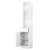 Premium White Standing Barber Cabinet with 5 Compartments, 1 Drawer, and 1 Door - Professional Salon Shelf Station view 2