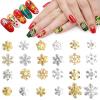 ONEUPIN 24Pcs Snowflakes Nail Art Charms Glitter 3D Crystals Diamonds Rhinestones Metal Alloy Christmas Snowflakes Nail Charms Gems Design for Women view 1