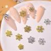 ONEUPIN 24Pcs Snowflakes Nail Art Charms Glitter 3D Crystals Diamonds Rhinestones Metal Alloy Christmas Snowflakes Nail Charms Gems Design for Women view 3