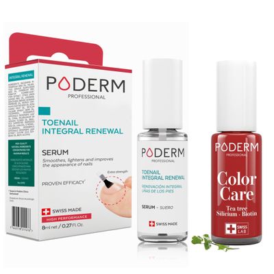 PODERM 2 in 1 PACK Enhances the Appearance of Damaged or Discolored Nails | Professional Foot and Hand Care | Vegan Formula | Swiss Made
