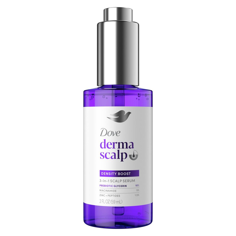 Dove Derma Scalp Density Boost 3-in-1 Scalp Serum 1 ct with Prebiotic Glycerin, Zinc + Peptides, and Niacinamide for Breakage and Hair Thinning 2 oz