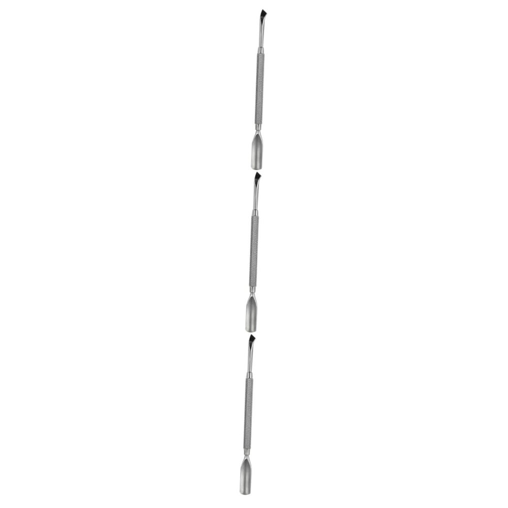 FOMIYES 3pcs Double-ended Stainless Steel Cuticle Pusher Nail Cleaning Stick for Manicure Dead Skin Tool Ergonomic Design for Home and Professional Use
