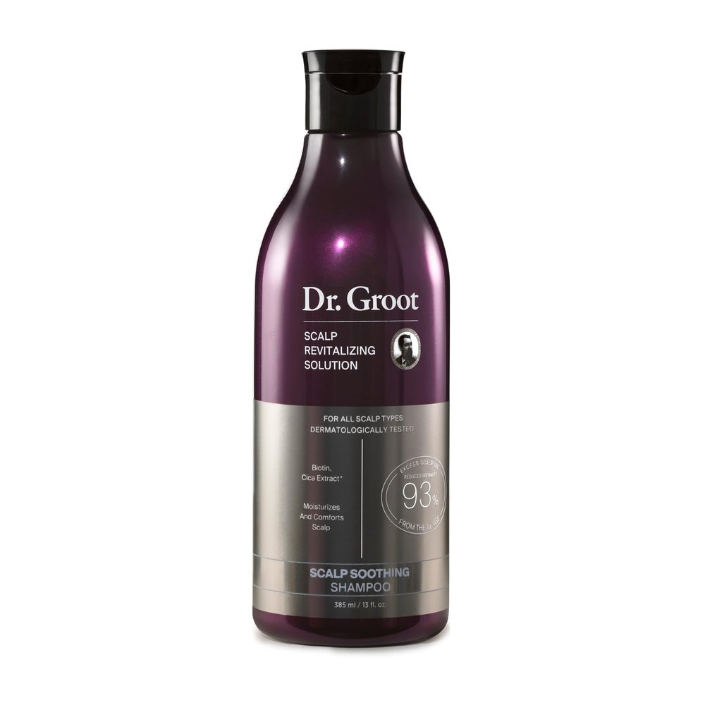 Dr. Groot Scalp Soothing Shampoo with Biotin, Centella, and Prebiotics - Moisturizing Kbeauty Solution for Dry Scalp, Korean Hair Care, Scalp Revitalizing Shampoo