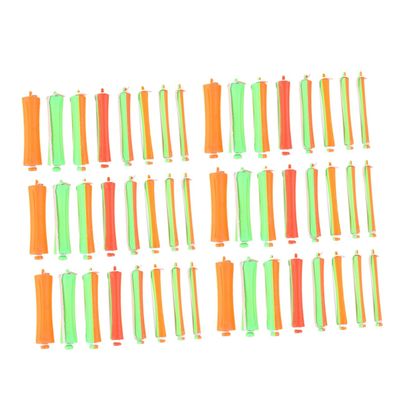 Beavorty 16sets Portable Curling Hair Rod Double Hollow Perm Rods Rubber Bands Heatless Wave Curlers for Long Hair Diy Styling Tools Mixed Colors