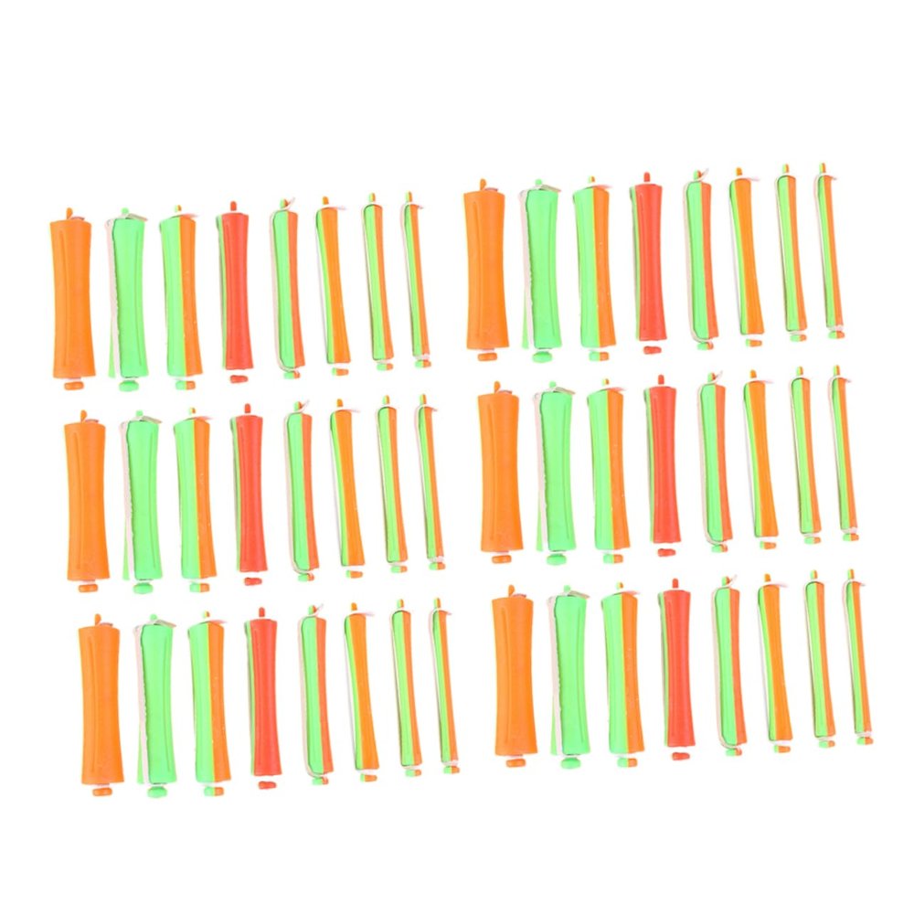Beavorty 16sets Portable Curling Hair Rod Double Hollow Perm Rods Rubber Bands Heatless Wave Curlers for Long Hair Diy Styling Tools Mixed Colors
