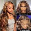 WOWQUEEN Ombre Lace Front Wig Human Hair 4/27 Highlight Honey Blonde 13x4 HD Transparent Lace Front Wigs Human Hair Pre Plucked Colored Glueless Body Wave Frontal Wigs for Women 180% Density 22 Inch view 2