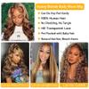 WOWQUEEN Ombre Lace Front Wig Human Hair 4/27 Highlight Honey Blonde 13x4 HD Transparent Lace Front Wigs Human Hair Pre Plucked Colored Glueless Body Wave Frontal Wigs for Women 180% Density 22 Inch view 4