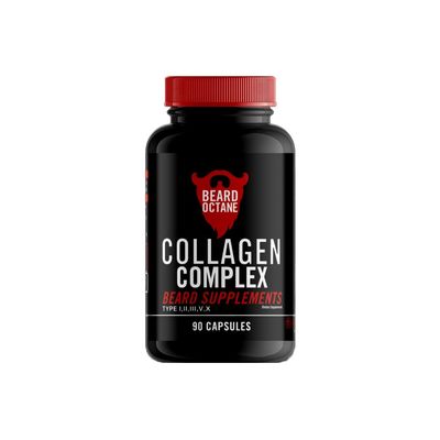 Beard Octane Collagen - Beard Hair Growth Multivitamins - 30-Day Supply - Healthy, Strong, Faster, Thick Beard Growth Vitamin Supplement - Made in The USA