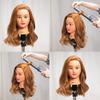 100% Real Hair Training Head with Shoulder Hairstyles Dummy Doll Mannequin Head for Hairdresser Manikin Head 60cm Gold view 2