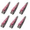 6 ALAZCO Mini Stainless Steel Nail Clippers Nailcare Sharp Fingernail Clipper Classic Vintage Style Pink Swirl Design view 1