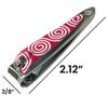 6 ALAZCO Mini Stainless Steel Nail Clippers Nailcare Sharp Fingernail Clipper Classic Vintage Style Pink Swirl Design view 3