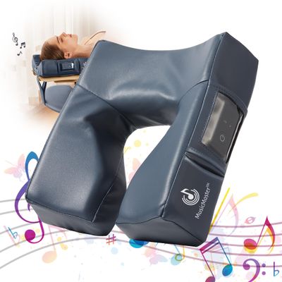 Master Massage Massage Table Music Face Cradle Cushion Pillow, with Pu Leather, and Memory Foam Ergonomic Massage Bed Headrest Royal Blue