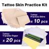 30pcs Tattoo Practice Skins with Transfer Paper - Usiriy Tattoo Skin Practice Kit Include 10pcs Tattoo Fake Skin and 20pcs Tattoo Stencil Paper Tattoo Starter Practice Kit Tattoo Supplies view 2