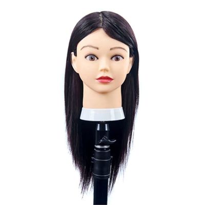 100% Real Hair Hairdressing Training Head Hairstyle Doll Headl with Shoulder Braiding Curling Practice Mannequin Head 10/12/14/16/18 Inch 18inches