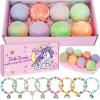 Unicorn Bath Bombs for Kids Girls with Surprise Inside, 8 Pcs Natural Fizzy Princess Bubble Bath Bomb Kit with Toys, Birthday Gift for 3 4 5 6 Year Old Girl view 1