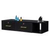 Winado Wall Mount Styling Barber Station for Hair Stylist, Beauty Salon Spa Equipment, Salon Cabinet Station with Locked Storage Drawer, 3 Hair Dryer Holders, Black view 1