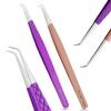2pcs Curved Isolation Tweezers for Eyelash Extensions  14cm Stainless Steel, Best for Individual Isolation & Classic Lashes view 1