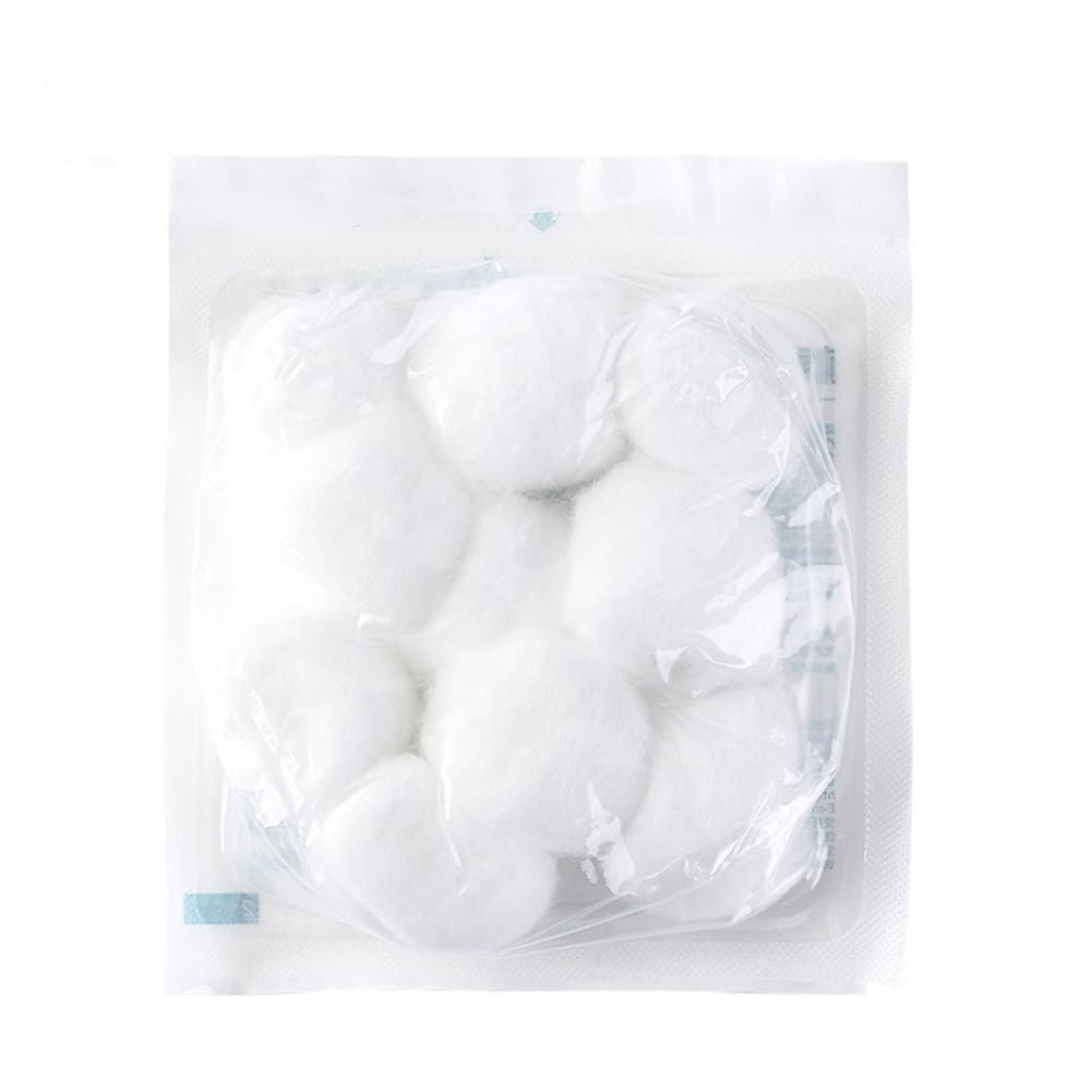 0.5g*10Pcs Large Cotton Balls Medical Absorbent Cotton Ball Disposable Wound Care Home Travel with Self-Sealing Packaging Bag - 3 Pack