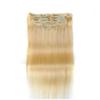 Clips In Hair 7Pcs Human Hair Extensions Brazilian Straight Brown Color Remy Hair Extension #613 14inches#>=35% view 1