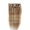 Clips In Hair 7Pcs Human Hair Extensions Brazilian Straight Brown Color Remy Hair Extension #613 14inches#>=35% view 2