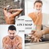 Rinse & Robust Mens Bar Soap Bath Bar Soap 3Pack Handmade Natural Soap Bar Set Cleansing Bar Moisturizing&Exfoliating Scrub Soap Gift Set for Men | Leather, Sandalwood, Teakwood | 3.5 oz of 3 Bars view 4